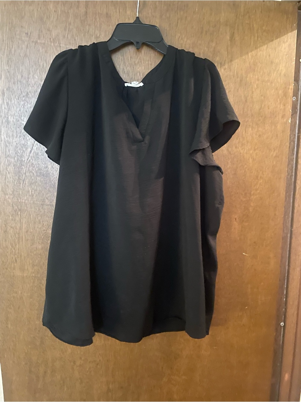 Maurices Black V-Neck Flutter Sleeve Blouse